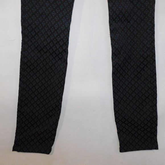 Zara Women's XS Black Blue Red Diamond Pattern Pant - New w Tag - Picture 6 of 12